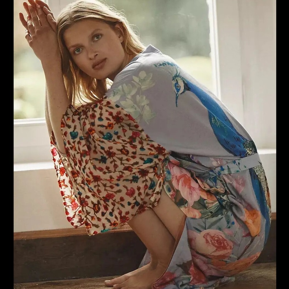 Peacock kimono robe